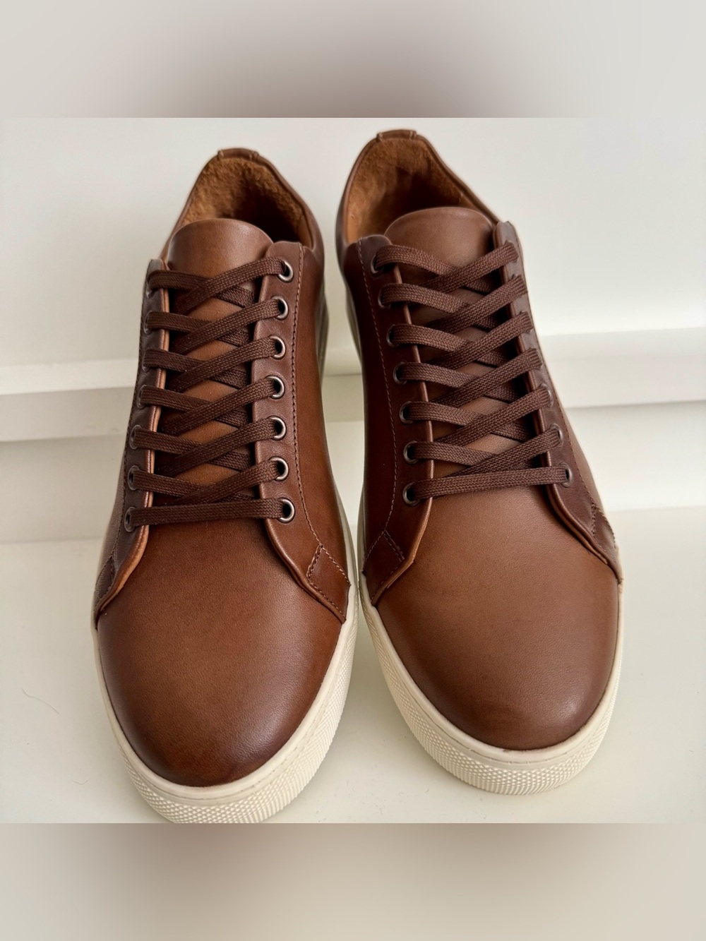Thursday Everyday Leather Sneakers Women 10.5 Men 9 - Clean AF - Brown Low Top - Picture 4 of 15
